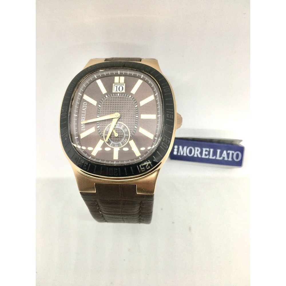 Morellato 11945229 Brown/Tan w/ Black Dial w/ Date- Brown Leather Band